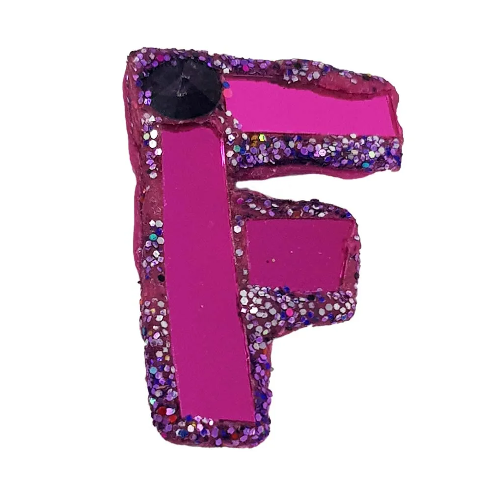 LETTER F -  PURPLE BROOCH