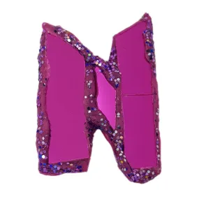 LETTER N -  PURPLE BROOCH