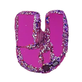 LETTER U -  PURPLE BROOCH