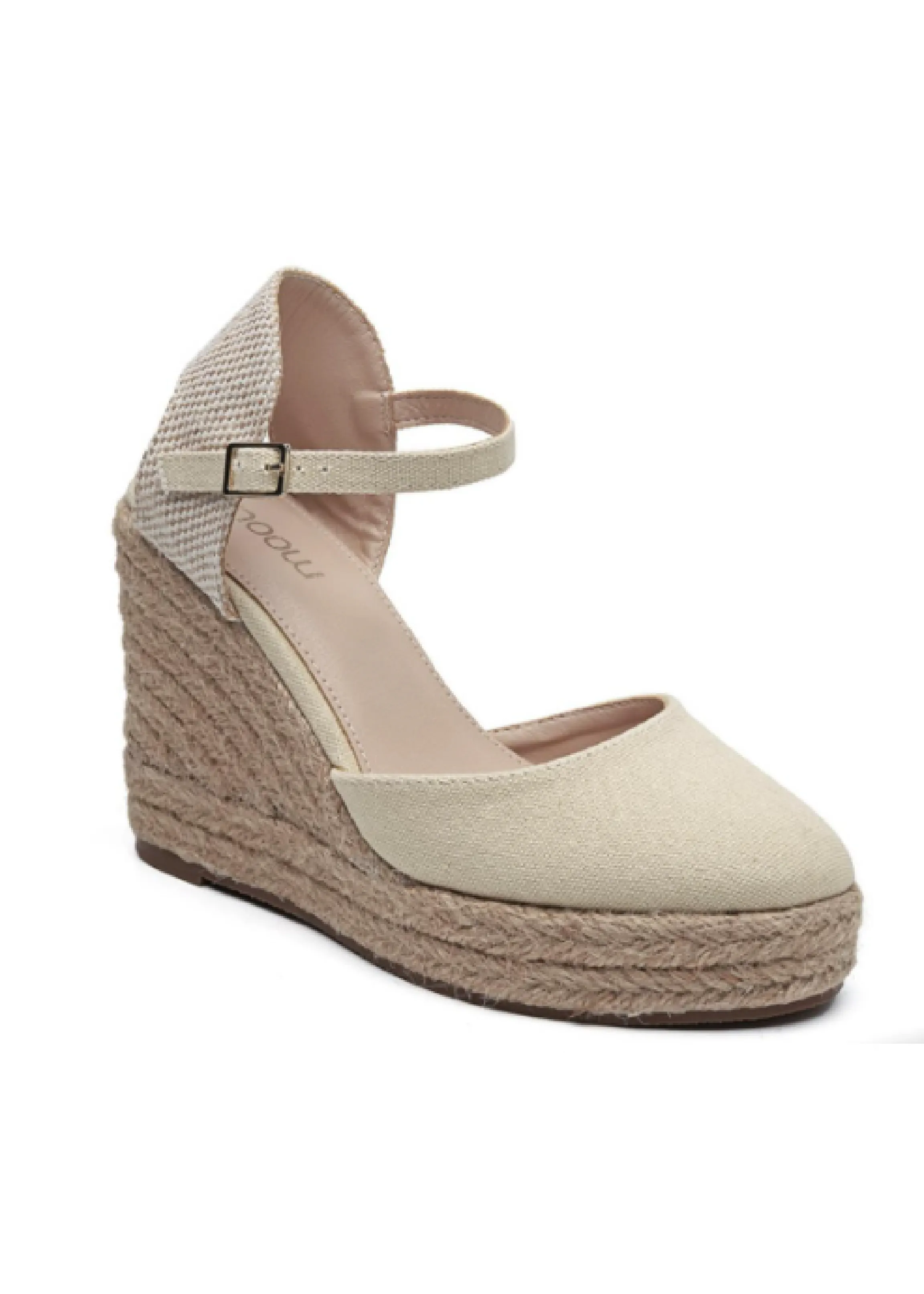 Lilith Beige Wedge Espadrille Sandals