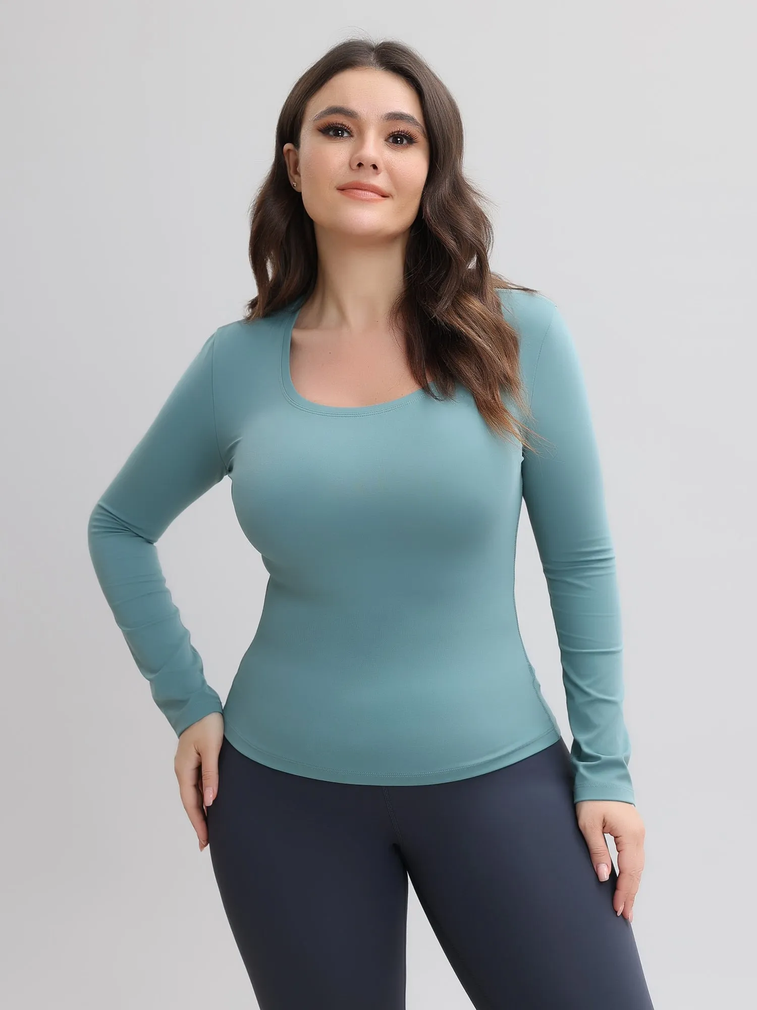 Midsize Slim Fit Skin-Friendly Yoga Sports Long Sleeve Top