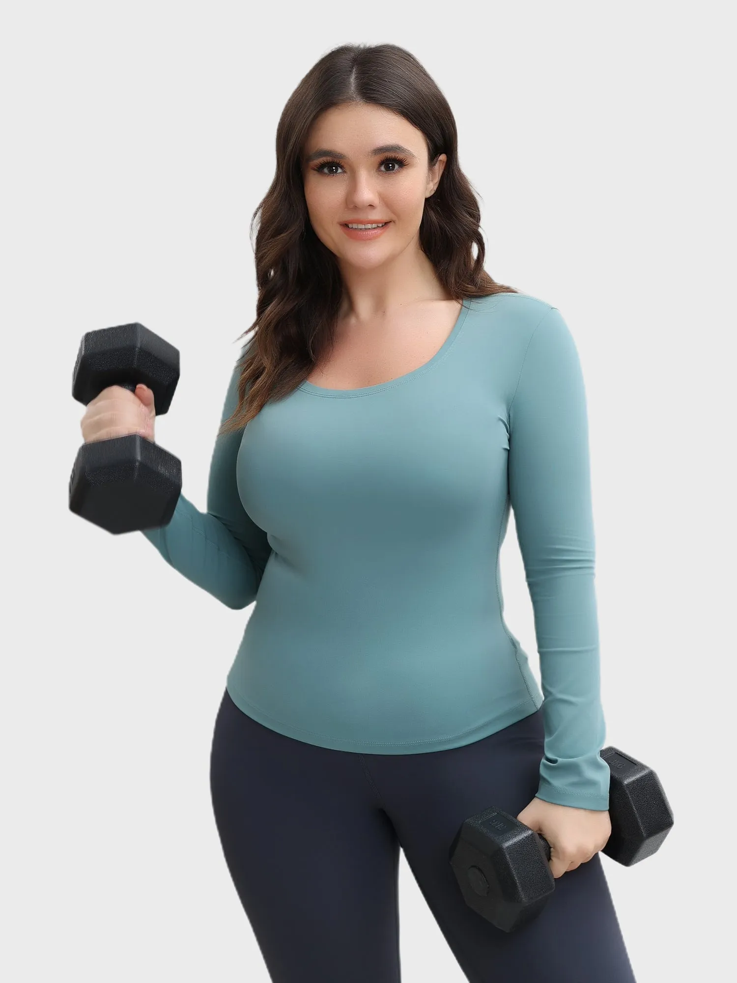 Midsize Slim Fit Skin-Friendly Yoga Sports Long Sleeve Top