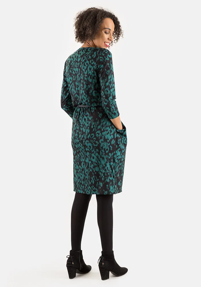 Milly Green Animal Print Dress