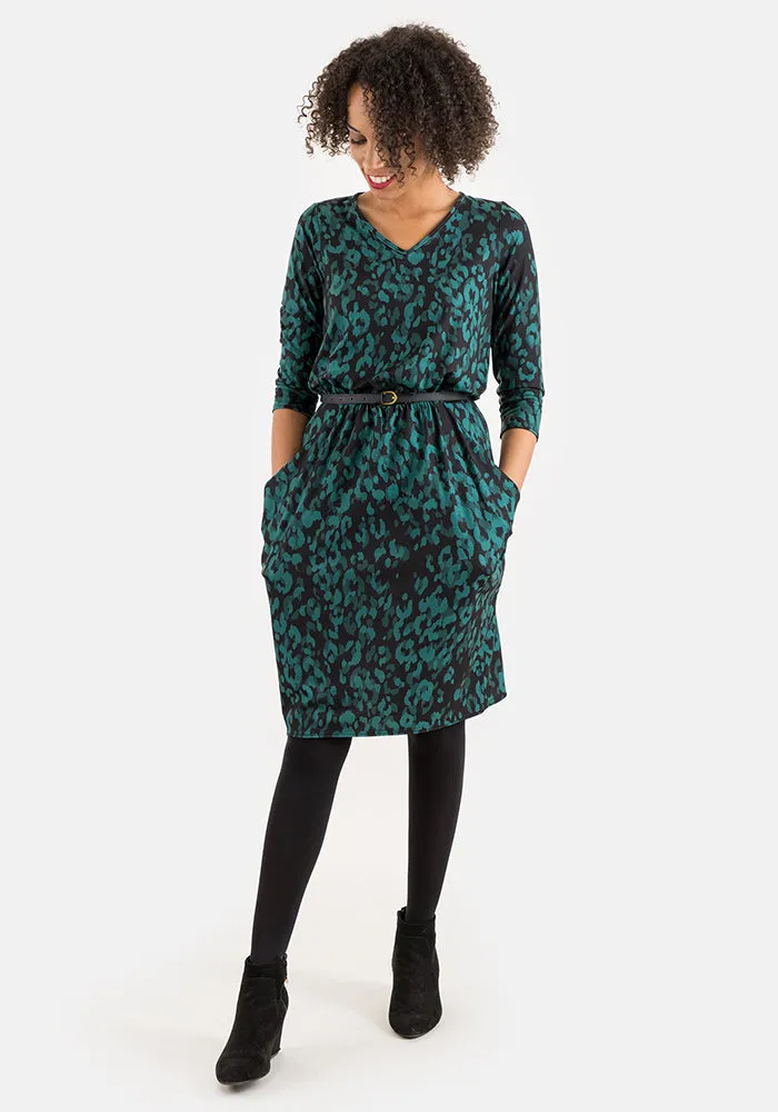 Milly Green Animal Print Dress