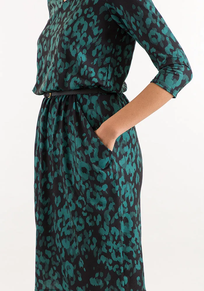 Milly Green Animal Print Dress