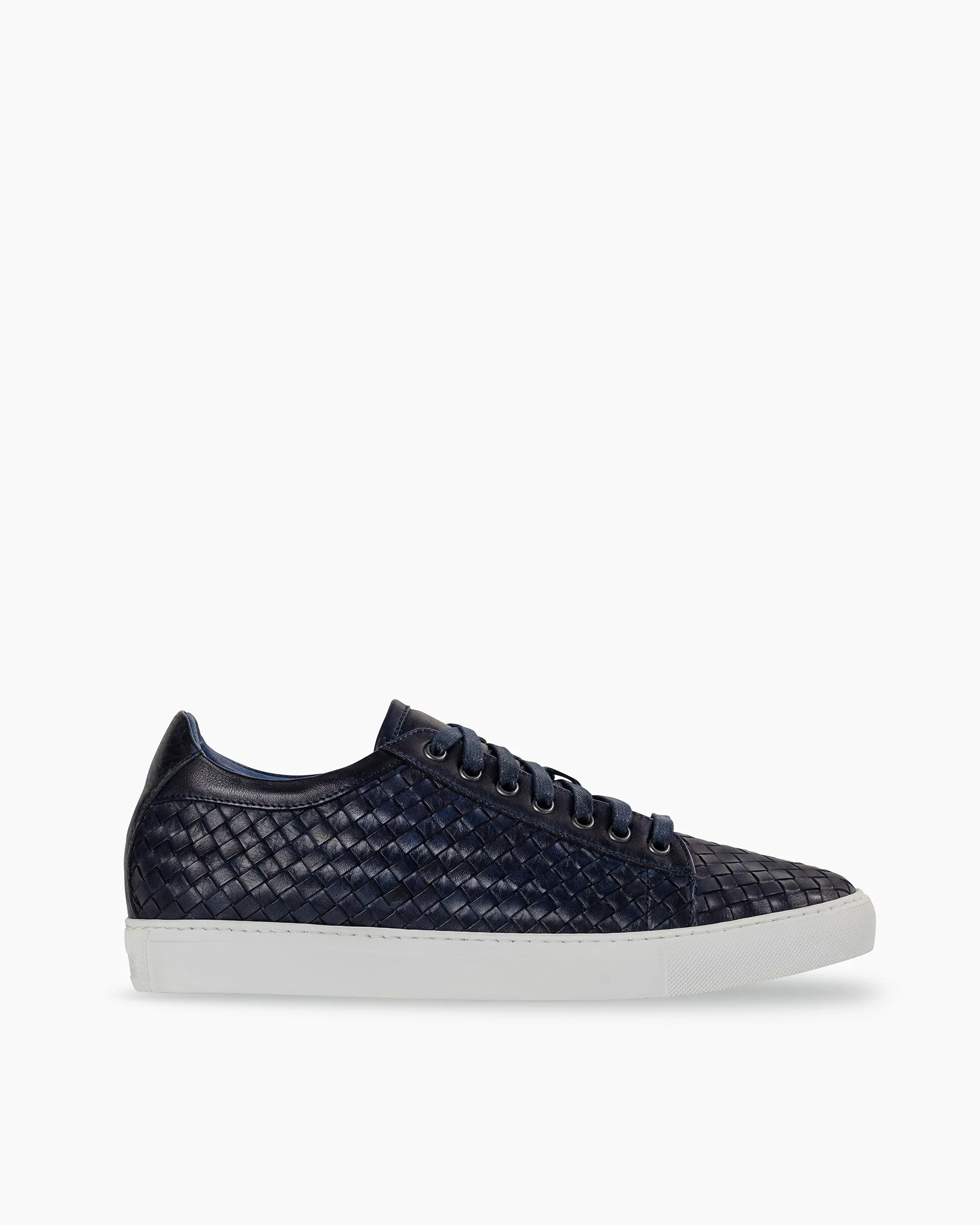 Navy Hand Woven Sneakers