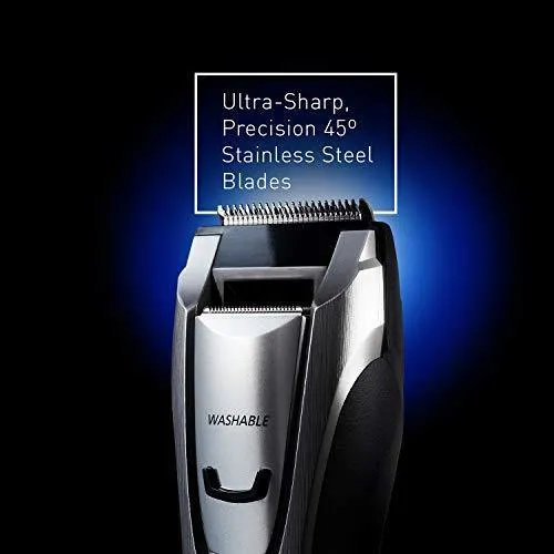 Panasonic Multigroom Beard Trimmer Kit For Face, Head, Body Hair Styling and Grooming, 39 Quick-Adjust Dial Trim Settings, Cordless/Cord, – ER-GB80-S, Silver