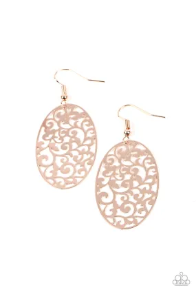 Paparazzi Secret Orchards - Gold Earrings