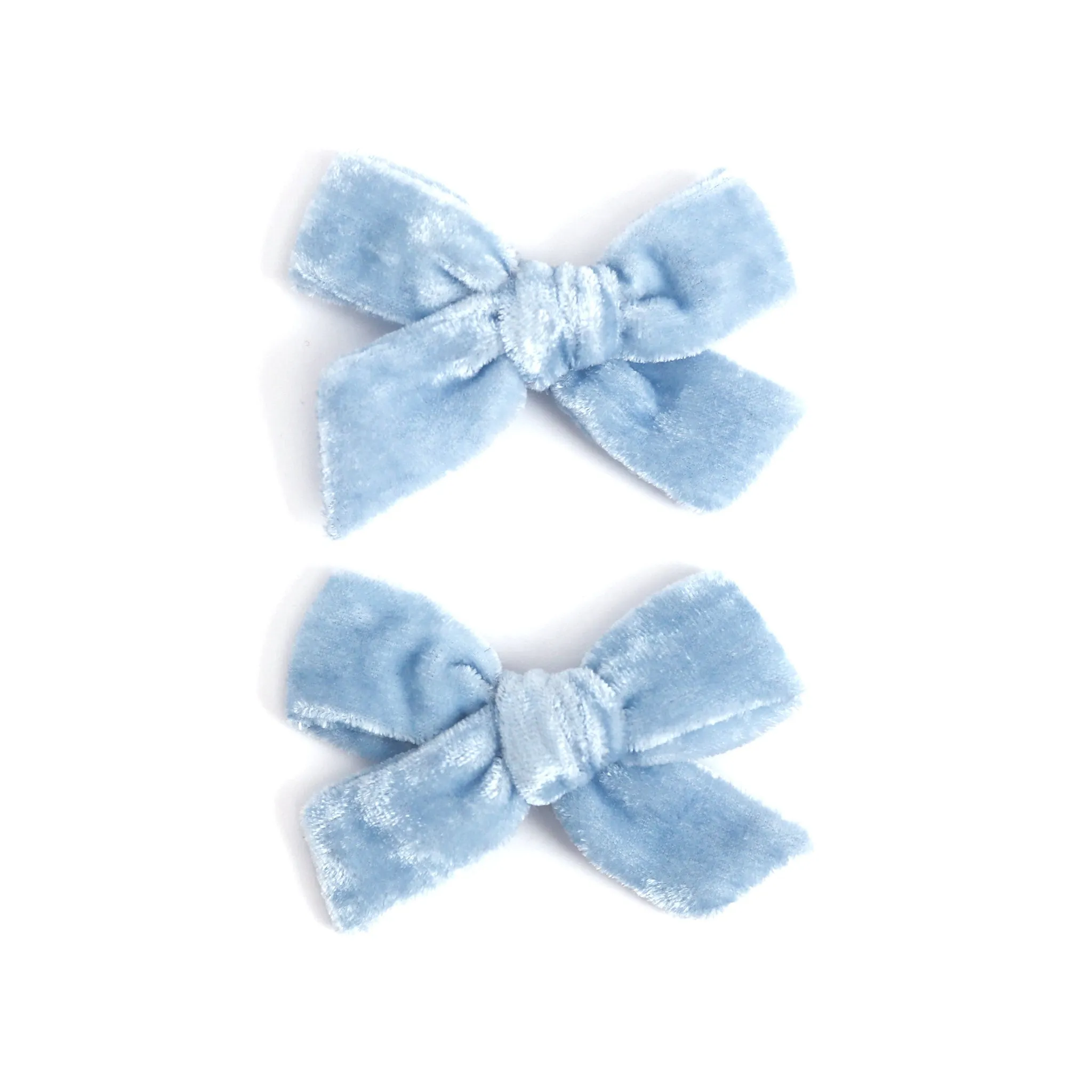 Pigtail Bows - Winter Blue Velvet