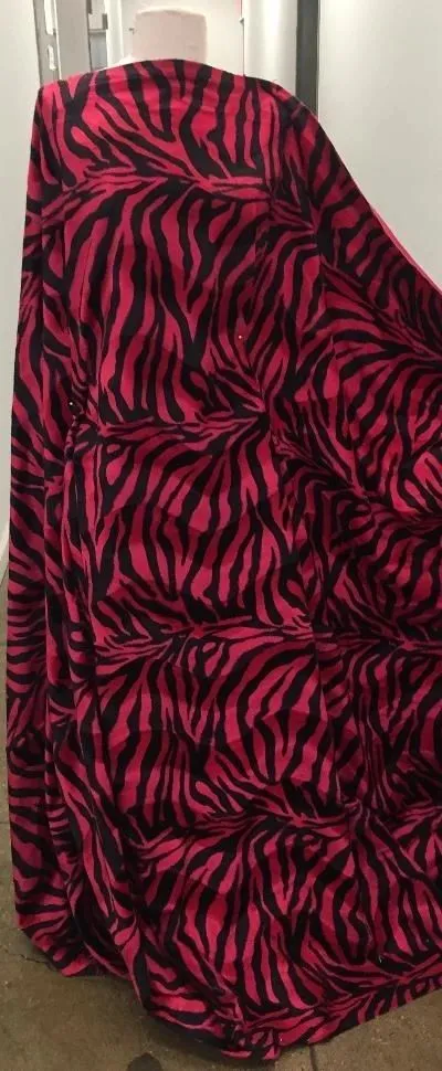 Poly Fleece Animal Print - Fuchsia / Black