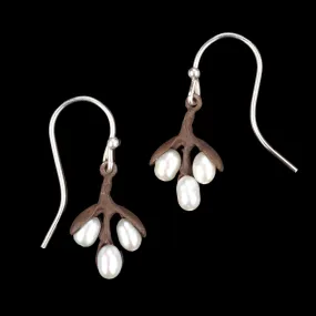 Pussy Willow Earrings - Pearl Wire Drop