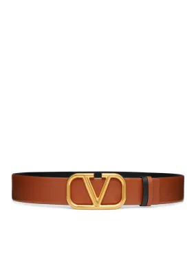 REVERSIBLE VLOGO SIGNATURE BELT IN POLISHED CALFSKIN 40 MM