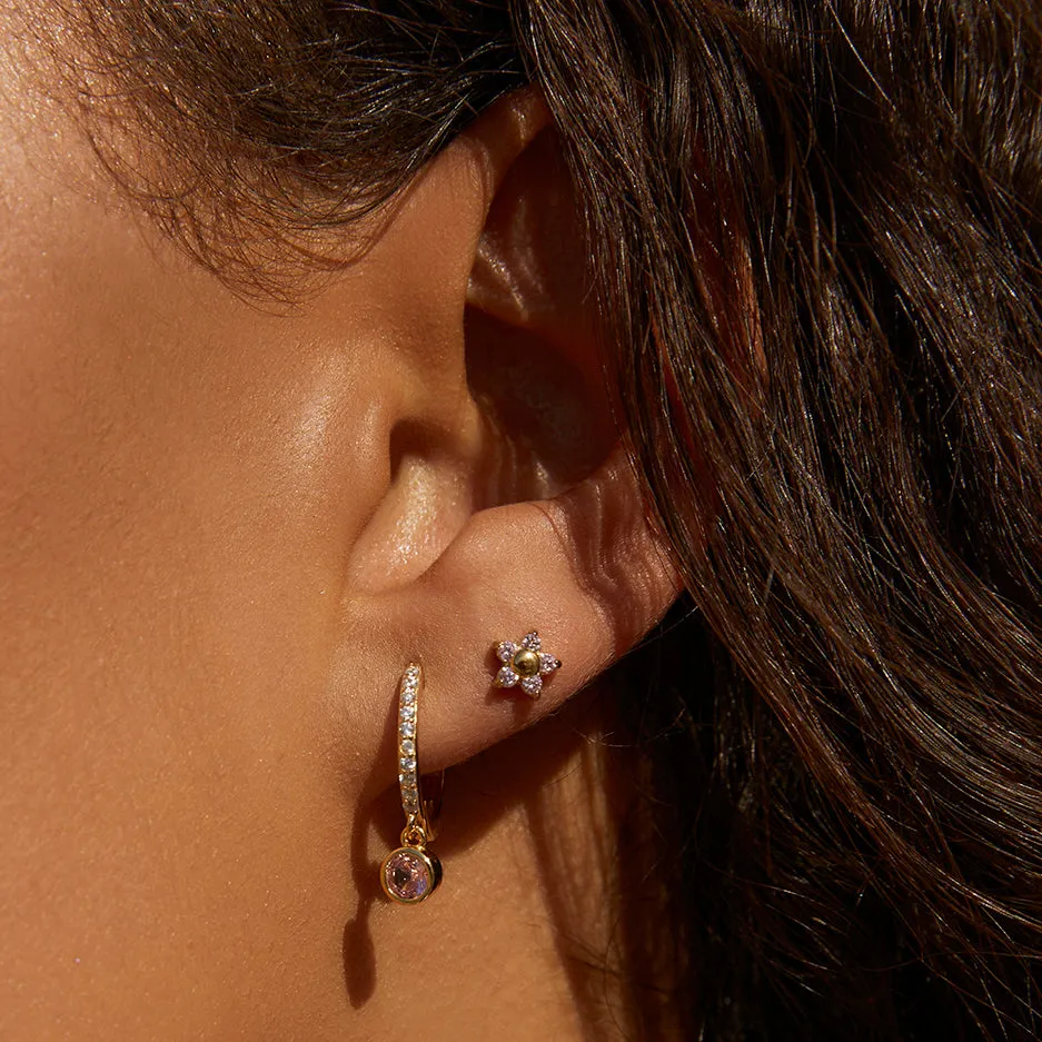 Rhodes Single Stacker Earring - Rose