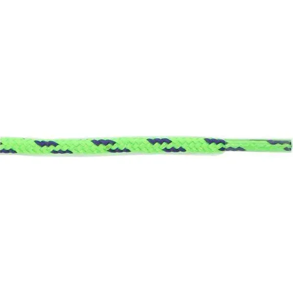 Round Dual Tone 3/16 - Neon Green/Navy (12 Pair Pack) Shoelaces