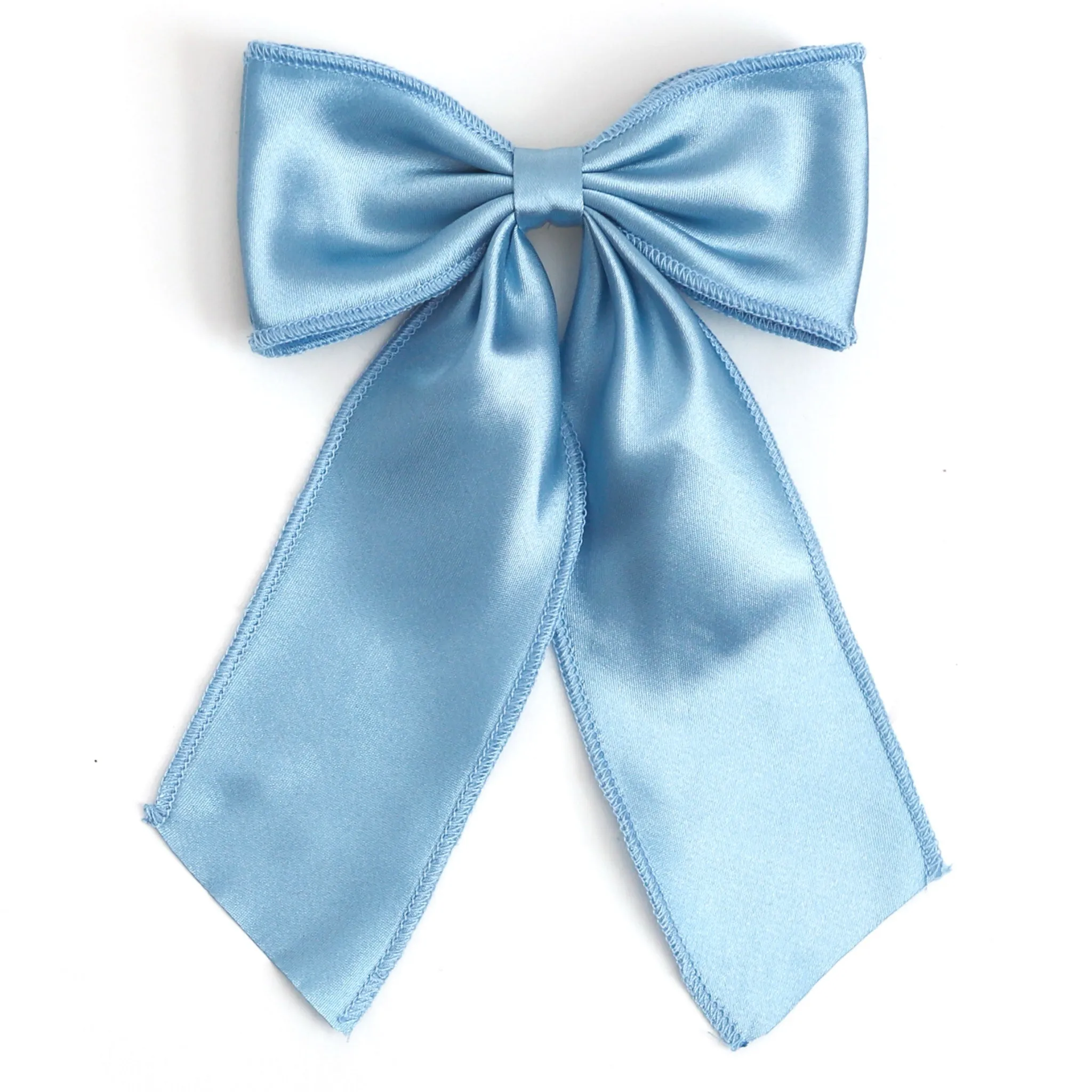 Satin Double Bow - Winter Blue