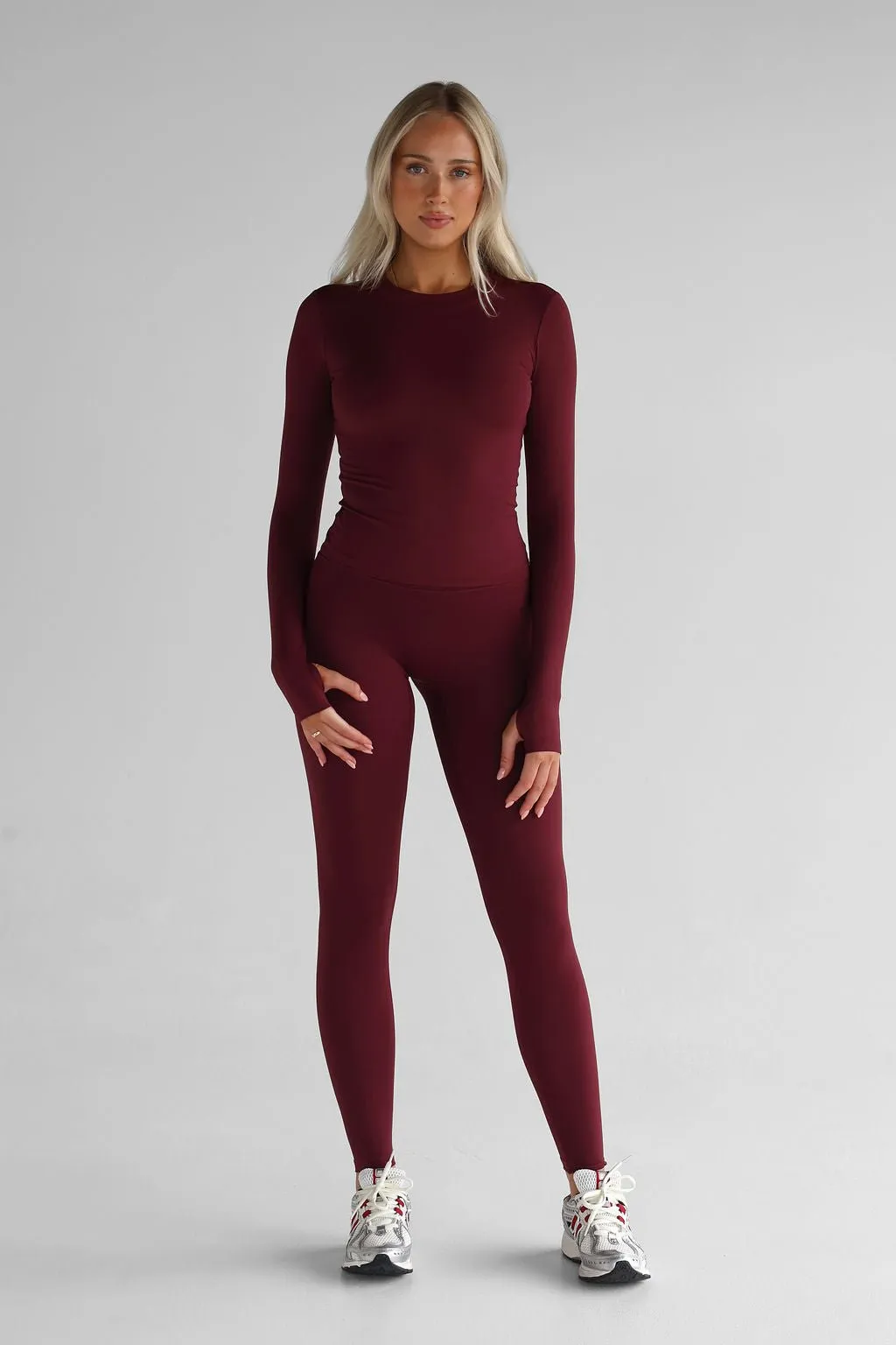 SCULPT Full Length Long Sleeve - Cherry Cola