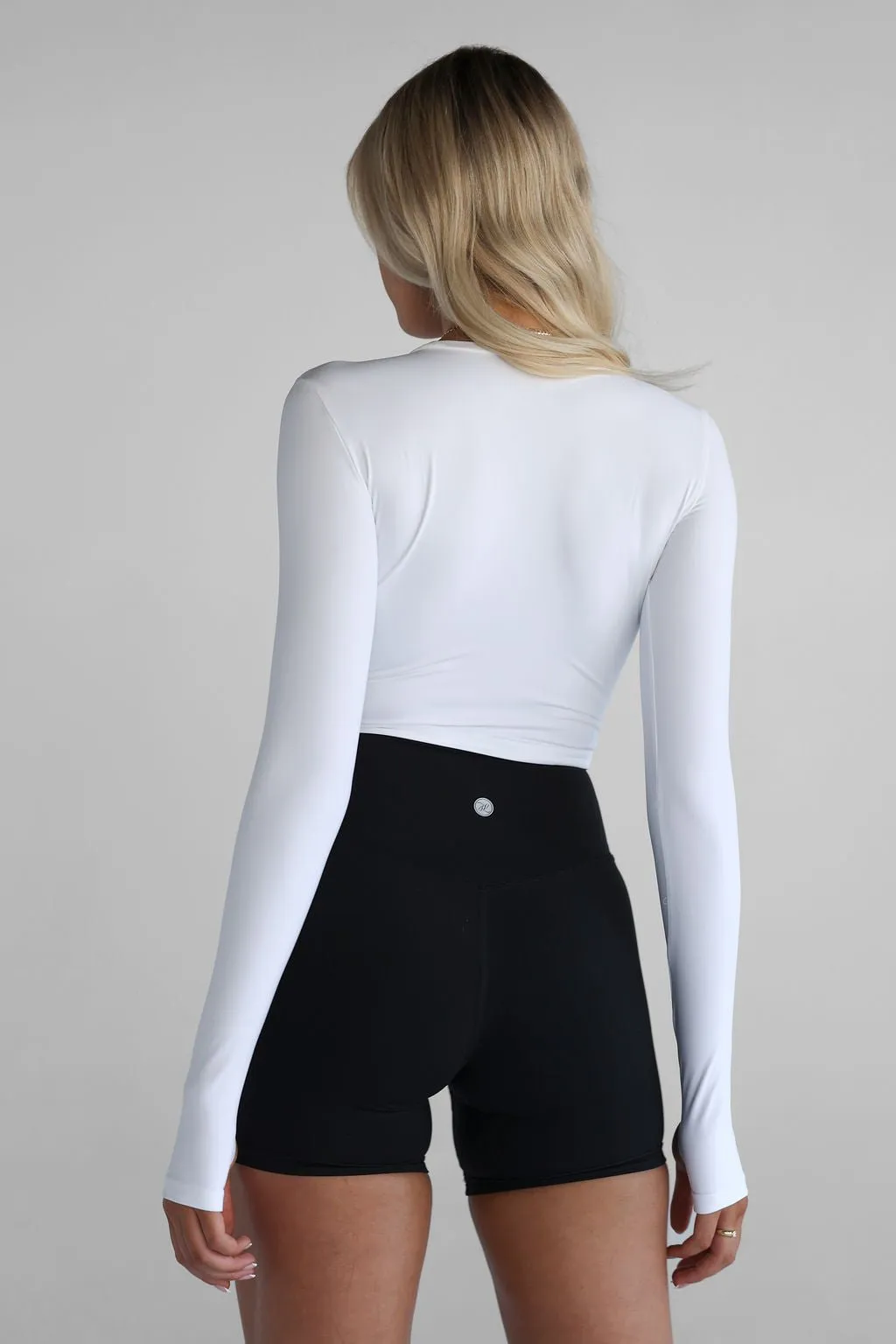 SCULPT Long Sleeve Crop - White