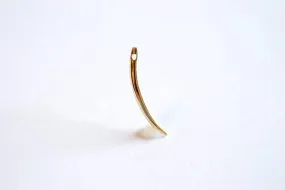 Shiny Vermeil Gold Horn Charm- 22k gold over plated Sterling Silver Tusk Charm, Italian Horn Charm, Tusk Pendant Charm, Cornicello Horn, 20