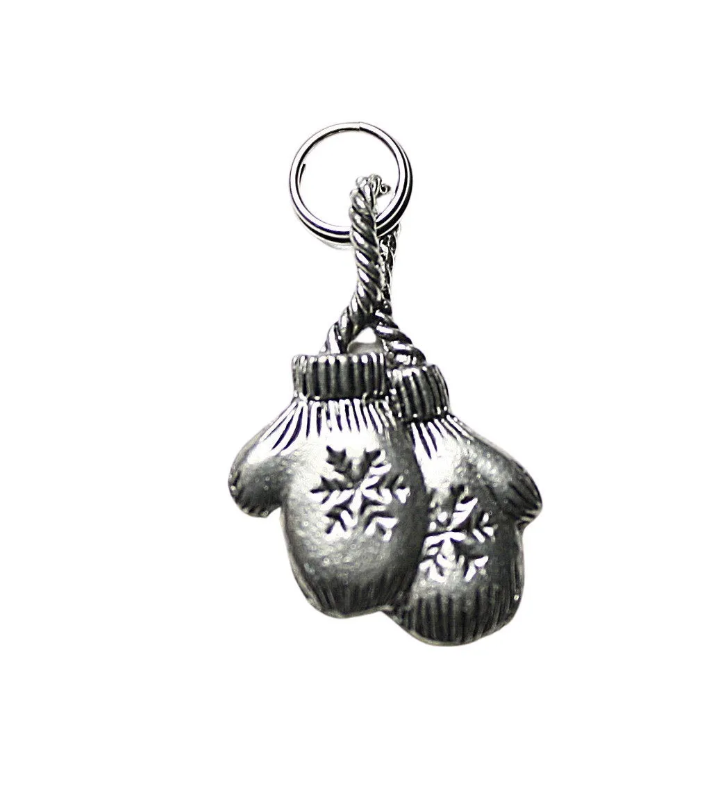 Silver Mittens Pewter Charm