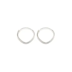 Silver Oval Hoop Earrings