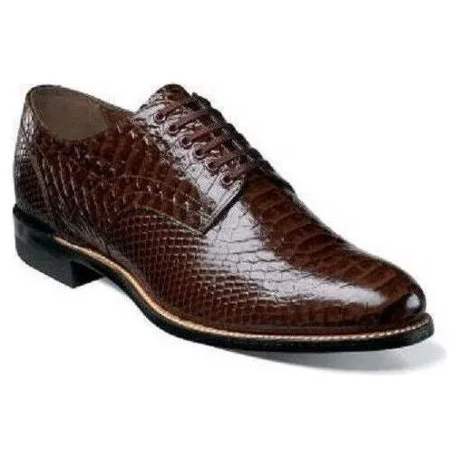 Stacy Adams Madison Anaconda Print Leather Mens Shoes Brown Biscuit  00055-200