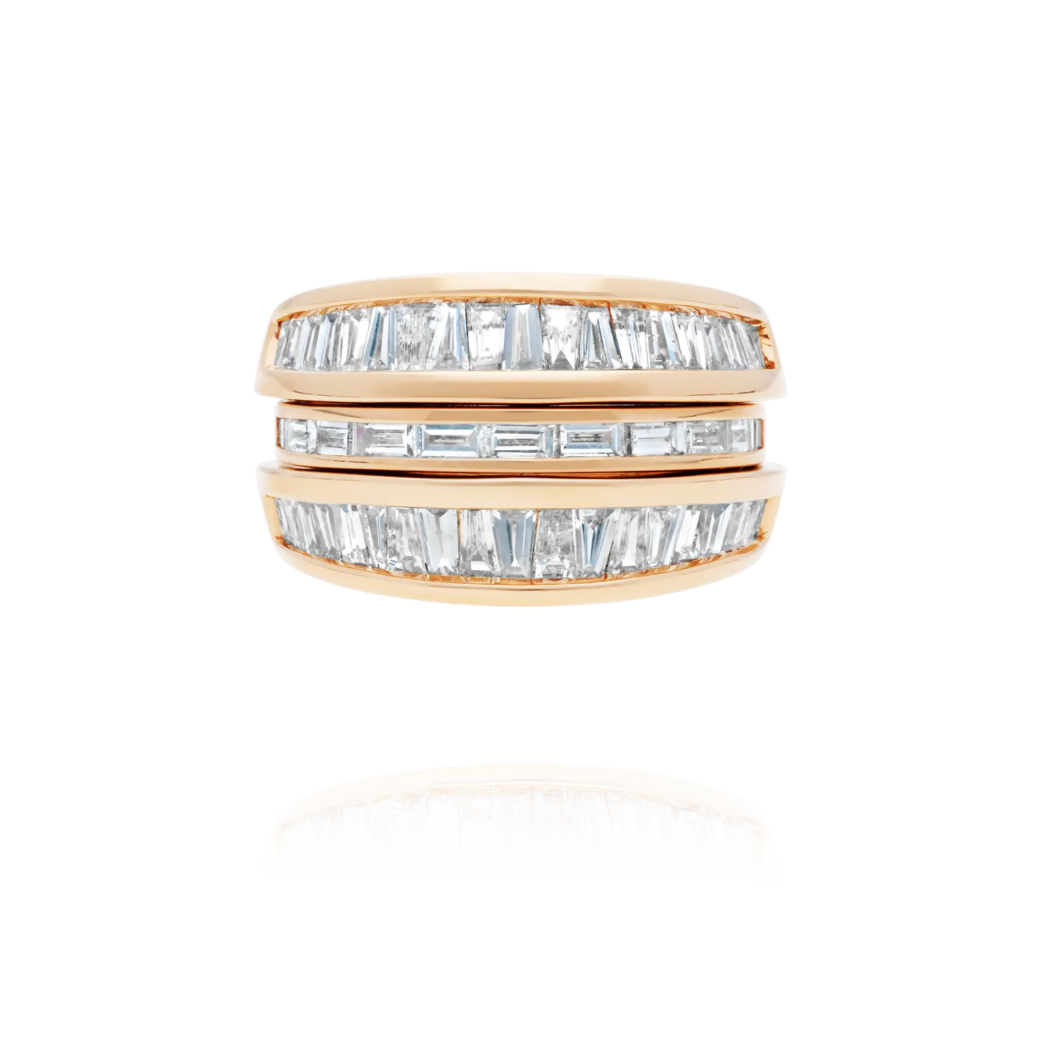 Starlight U ring & Startlight Flat I ring | rose gold & diamonds