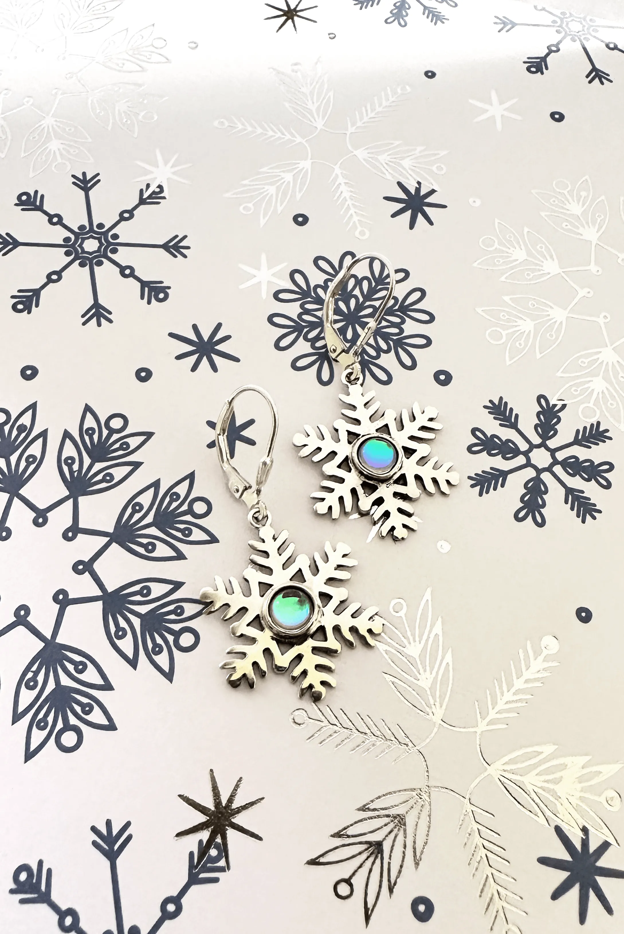 Sterling Silver Snowflake Earrings