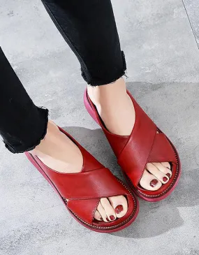 Summer Cross Strap Wedge Slippers