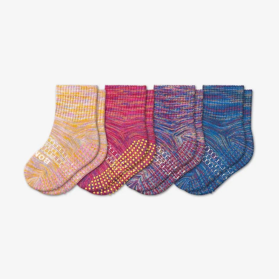 Toddler Space Dye Gripper Calf Sock 4-Pack