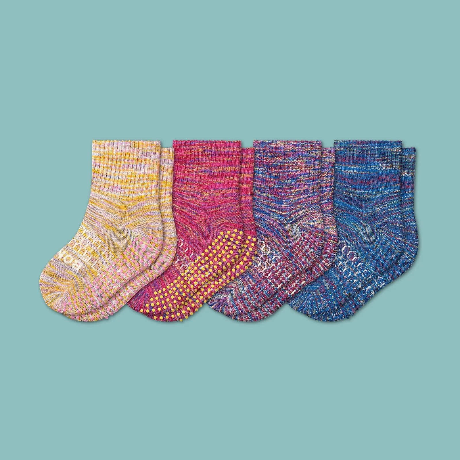 Toddler Space Dye Gripper Calf Sock 4-Pack