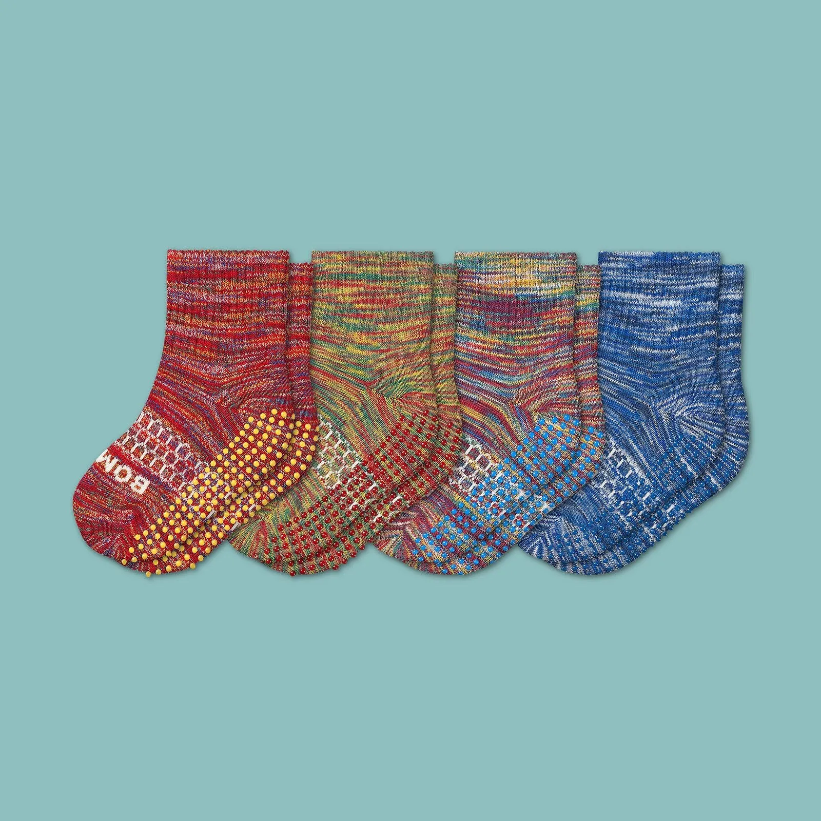 Toddler Space Dye Gripper Calf Sock 4-Pack