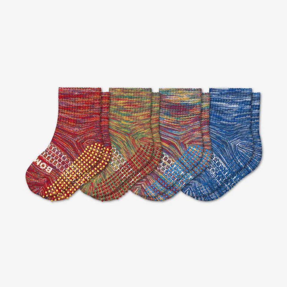 Toddler Space Dye Gripper Calf Sock 4-Pack