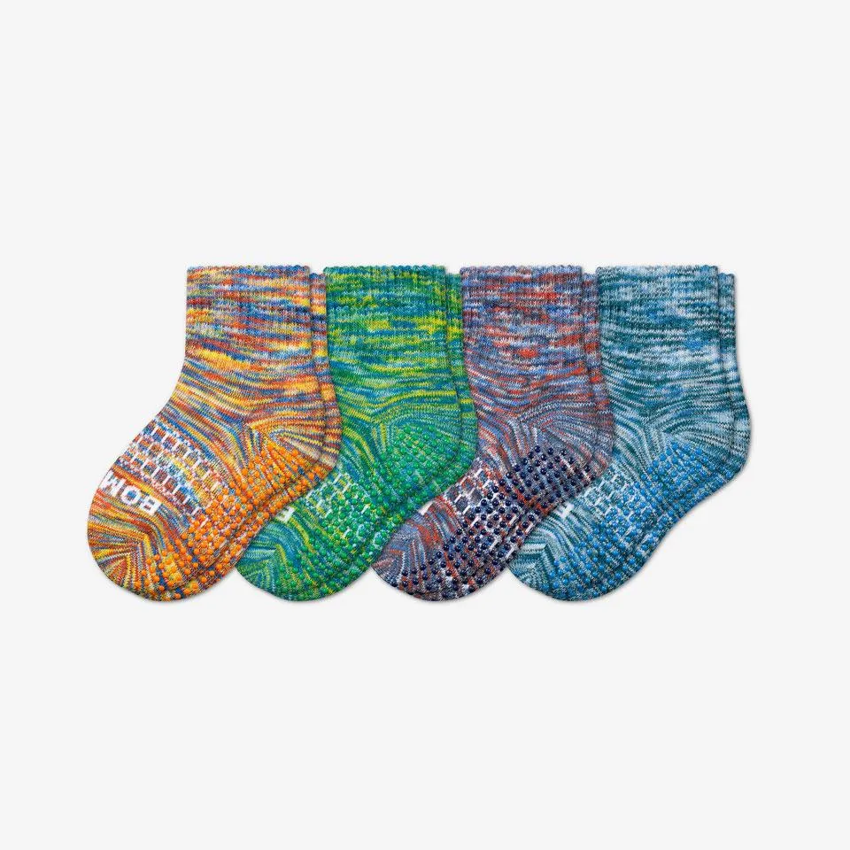 Toddler Space Dye Gripper Calf Sock 4-Pack