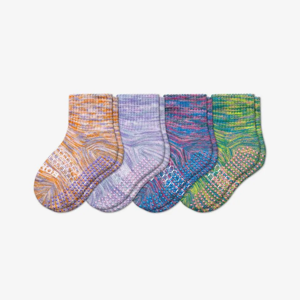 Toddler Space Dye Gripper Calf Sock 4-Pack