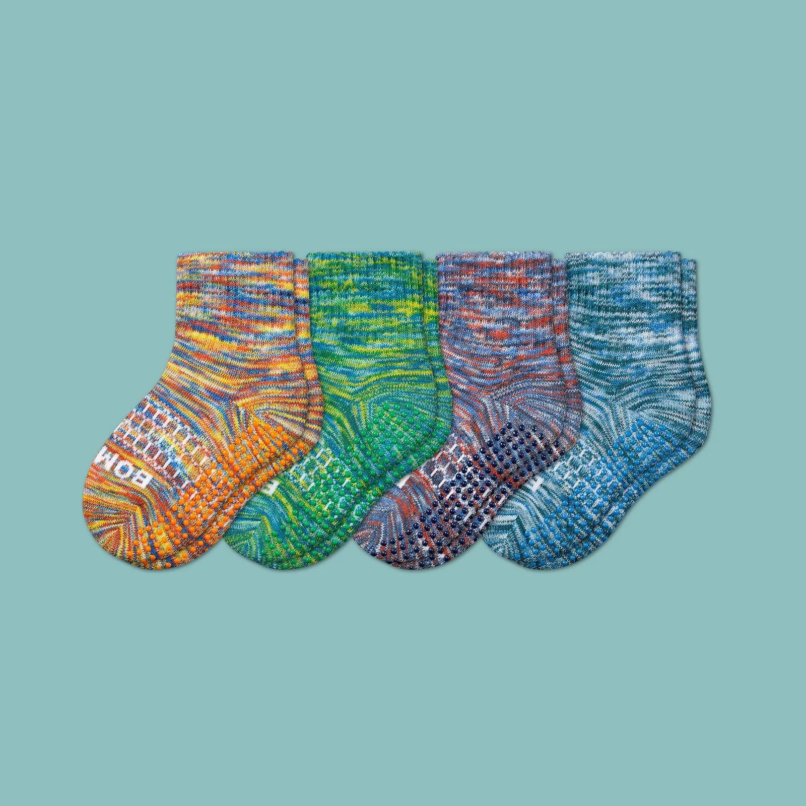 Toddler Space Dye Gripper Calf Sock 4-Pack