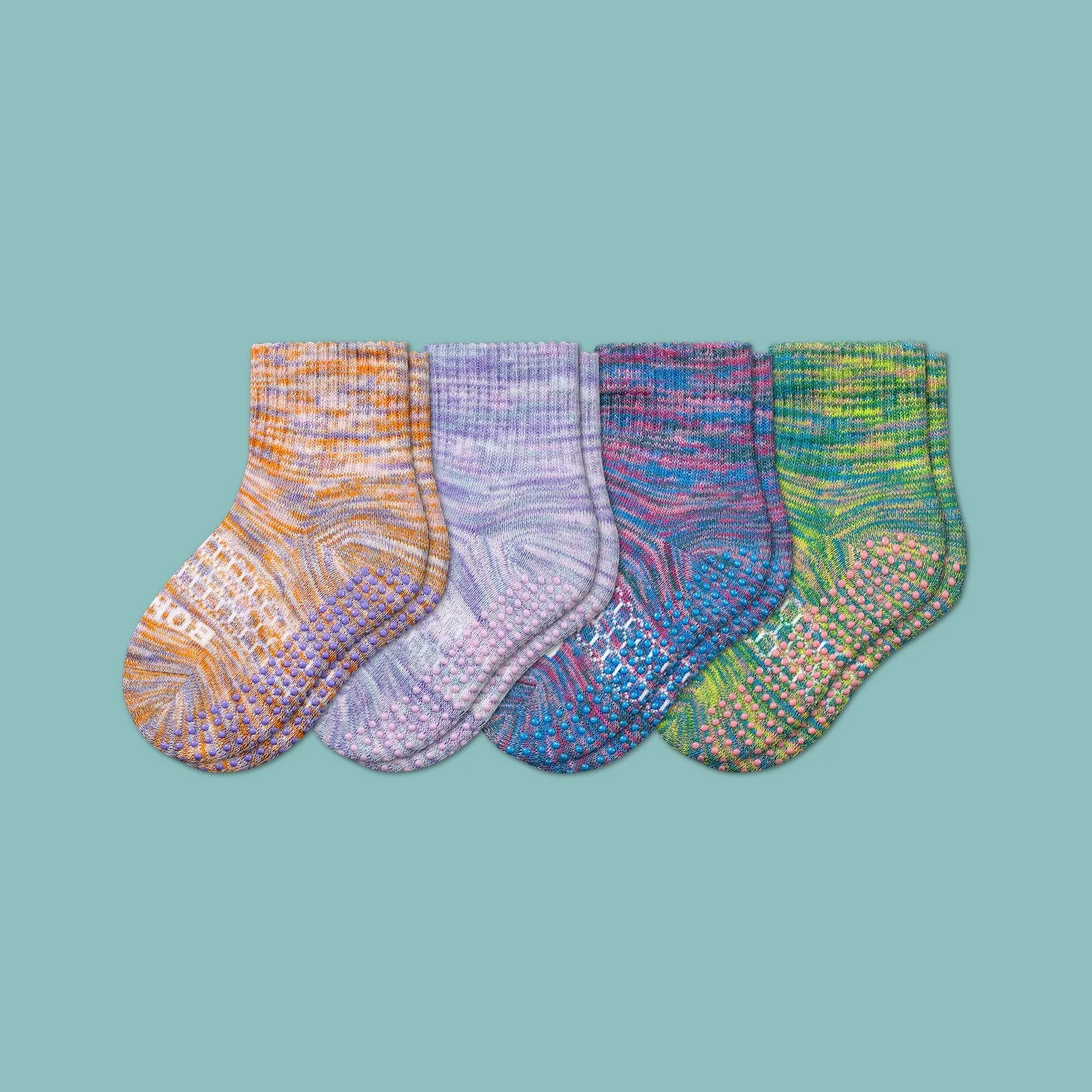 Toddler Space Dye Gripper Calf Sock 4-Pack