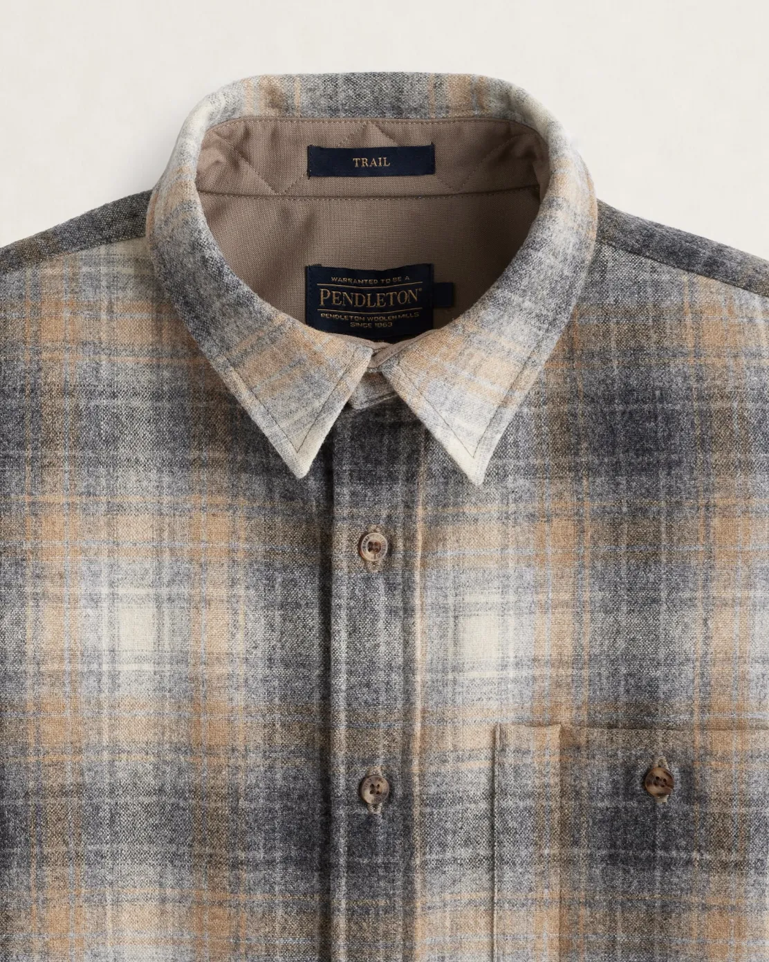 Trail Shirt<br>Grey Mix/Tan Mix Plaid