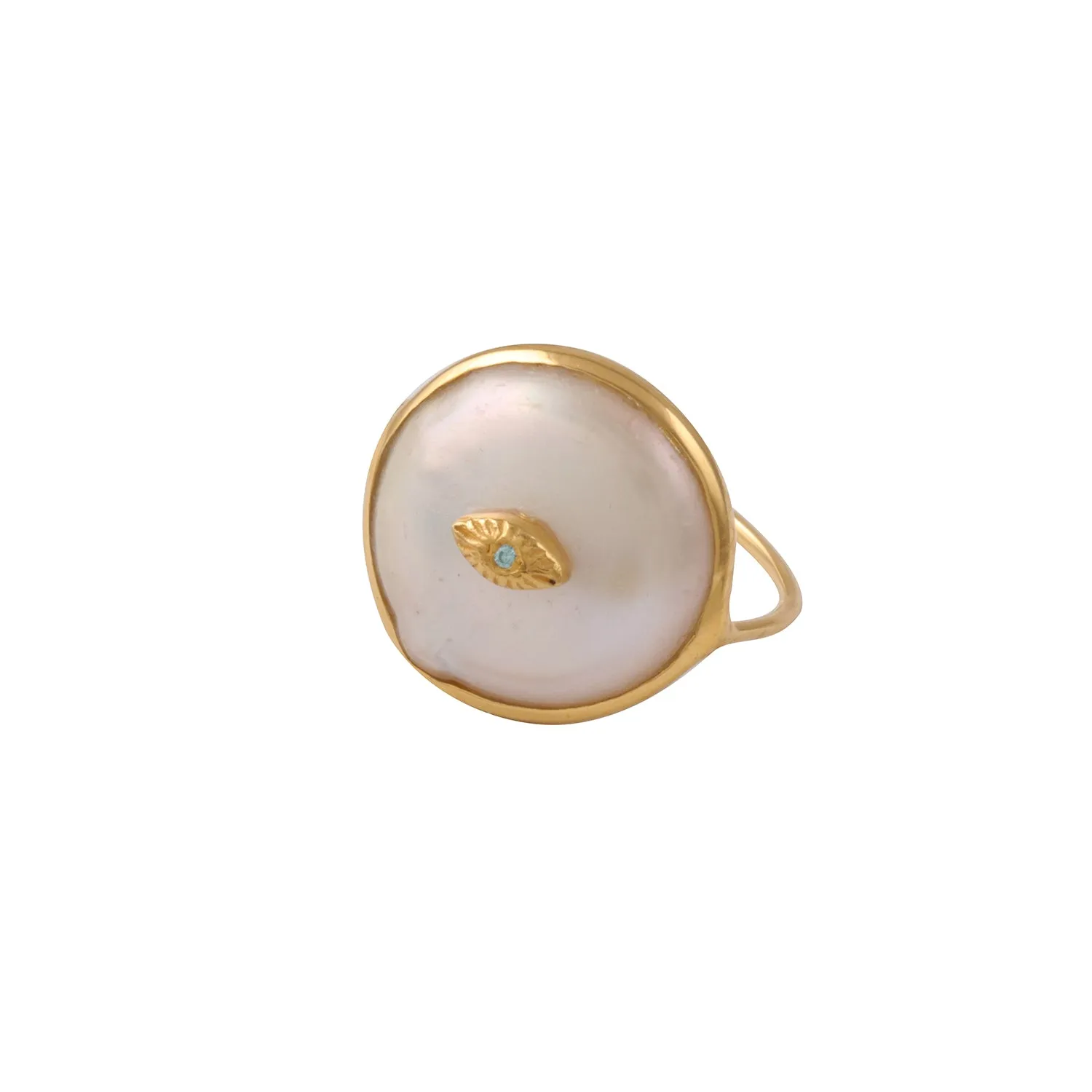 Vama | Genoa Ring | Metal-Sterling Silver | Stone-Pearl | Finish-Shiny