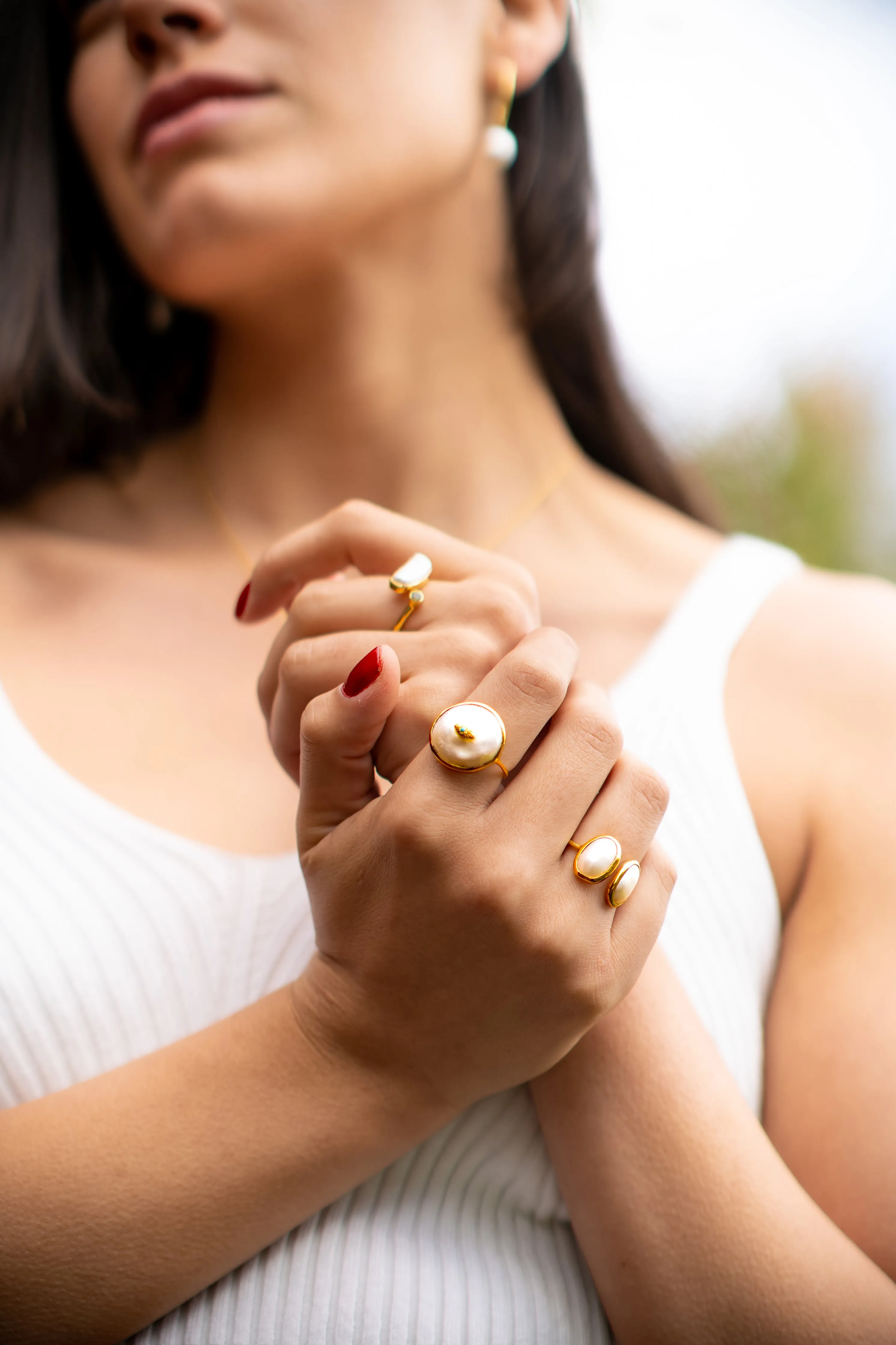 Vama | Genoa Ring | Metal-Sterling Silver | Stone-Pearl | Finish-Shiny