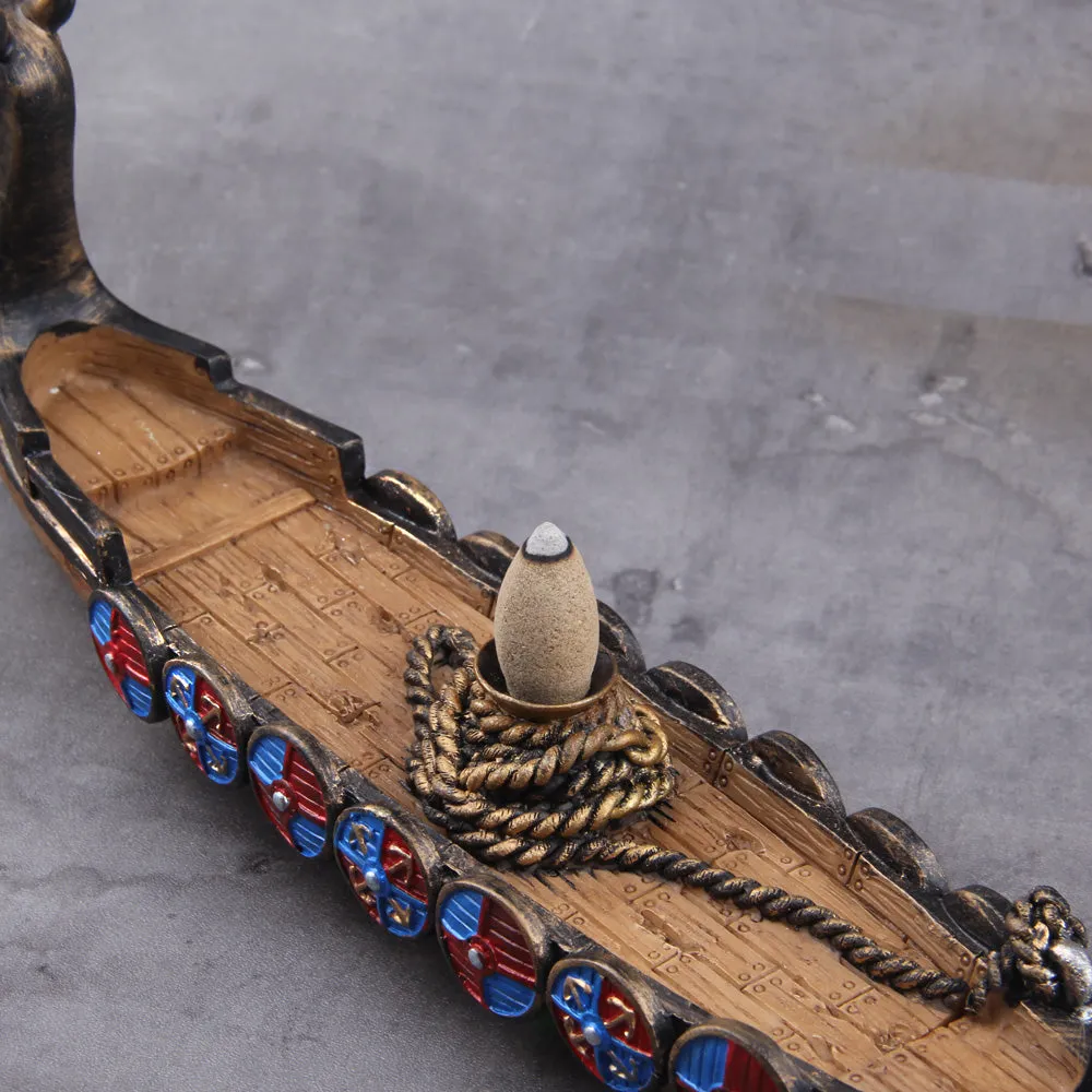 Viking Drakar Longship Backflow Incense Holder