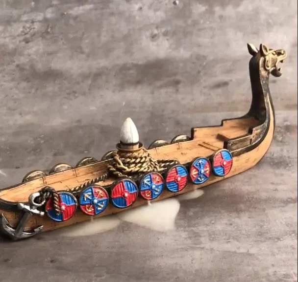 Viking Drakar Longship Backflow Incense Holder