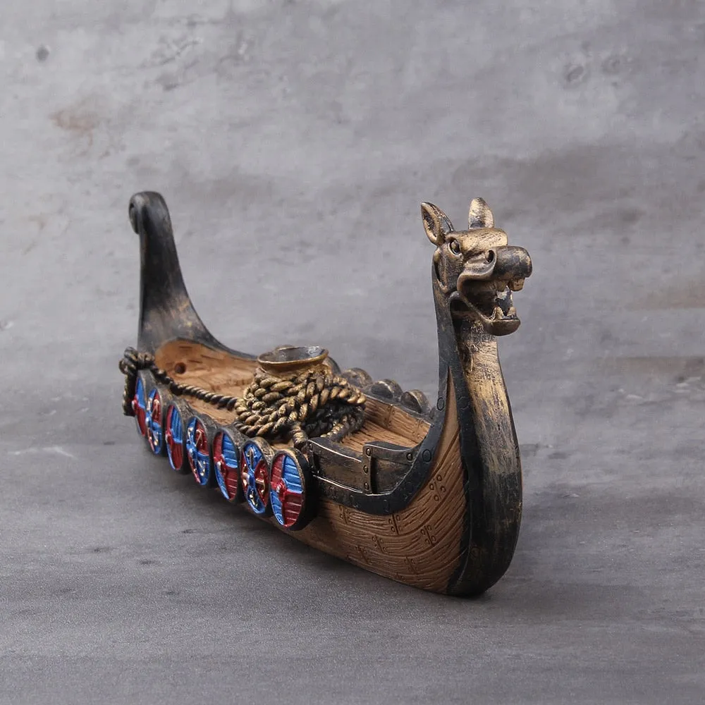 Viking Drakar Longship Backflow Incense Holder