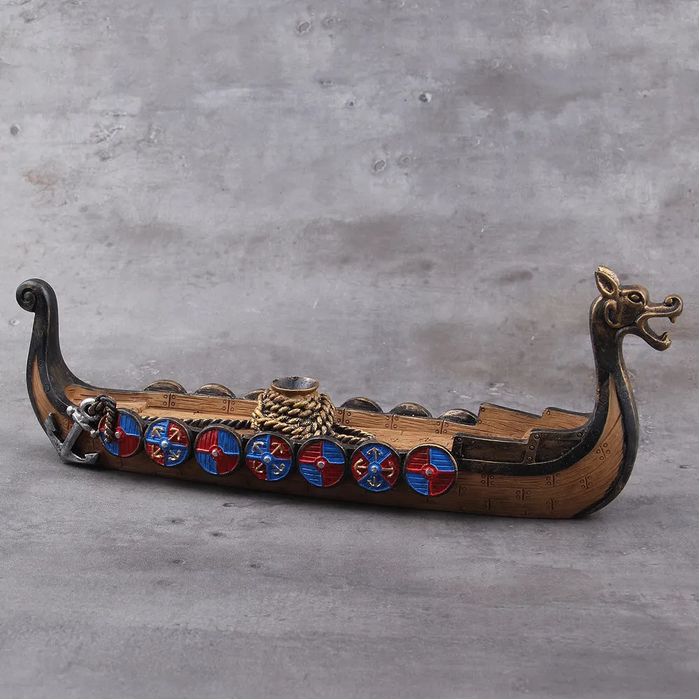 Viking Drakar Longship Backflow Incense Holder