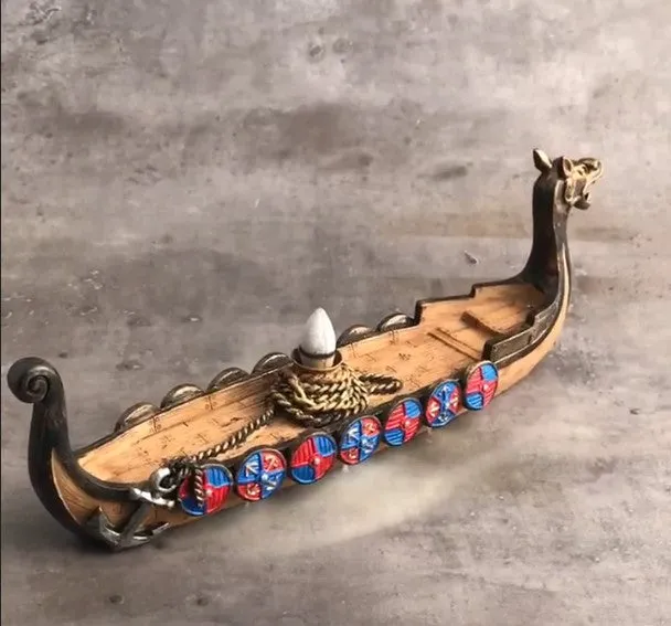 Viking Drakar Longship Backflow Incense Holder