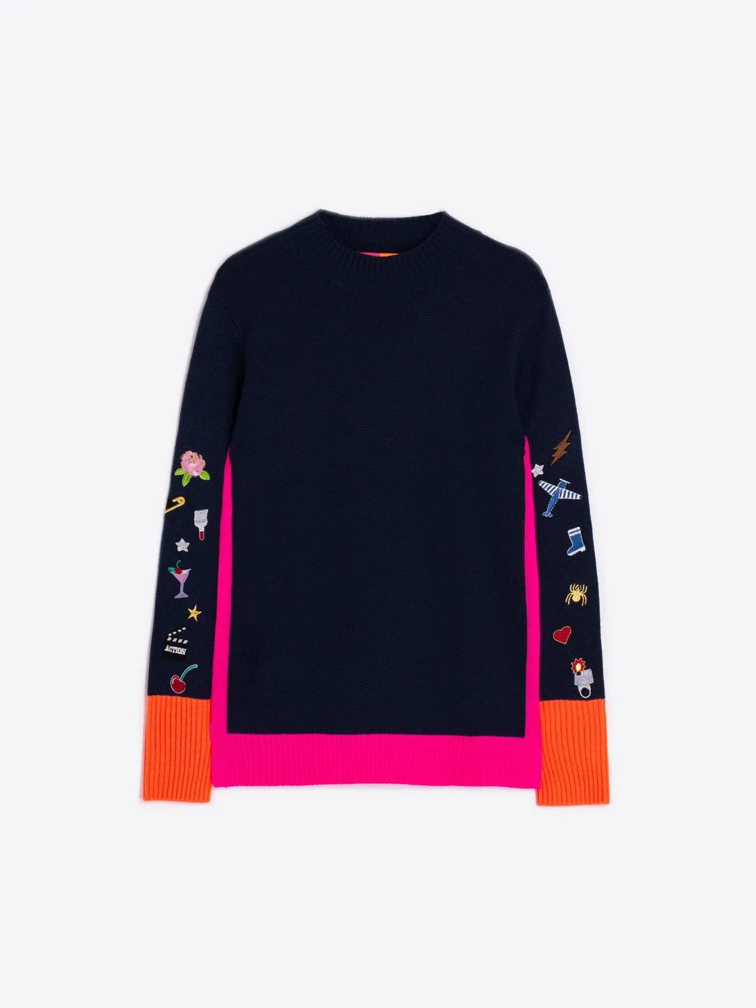 Vilagallo Embroidered Turtleneck Sweater