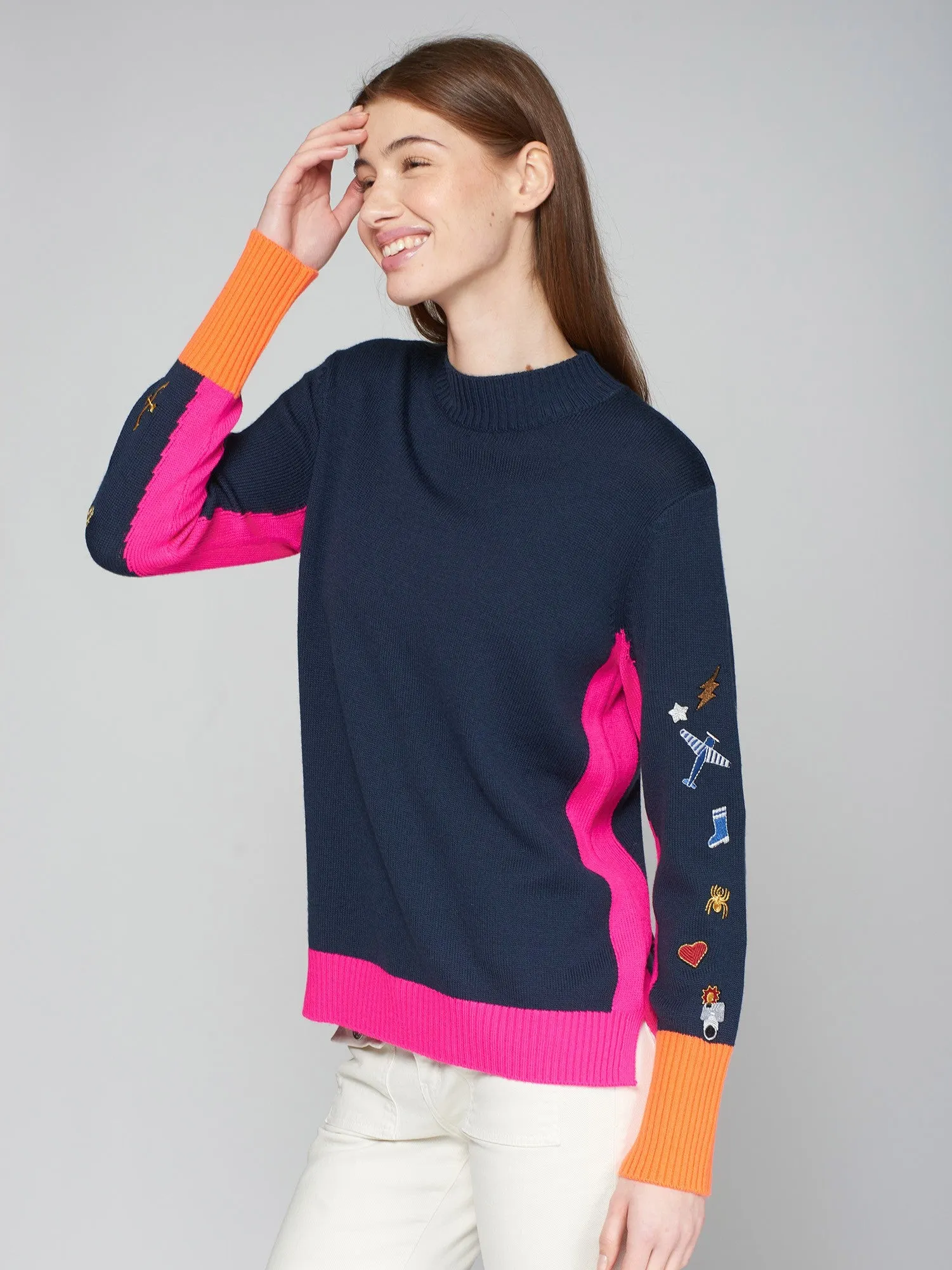 Vilagallo Embroidered Turtleneck Sweater