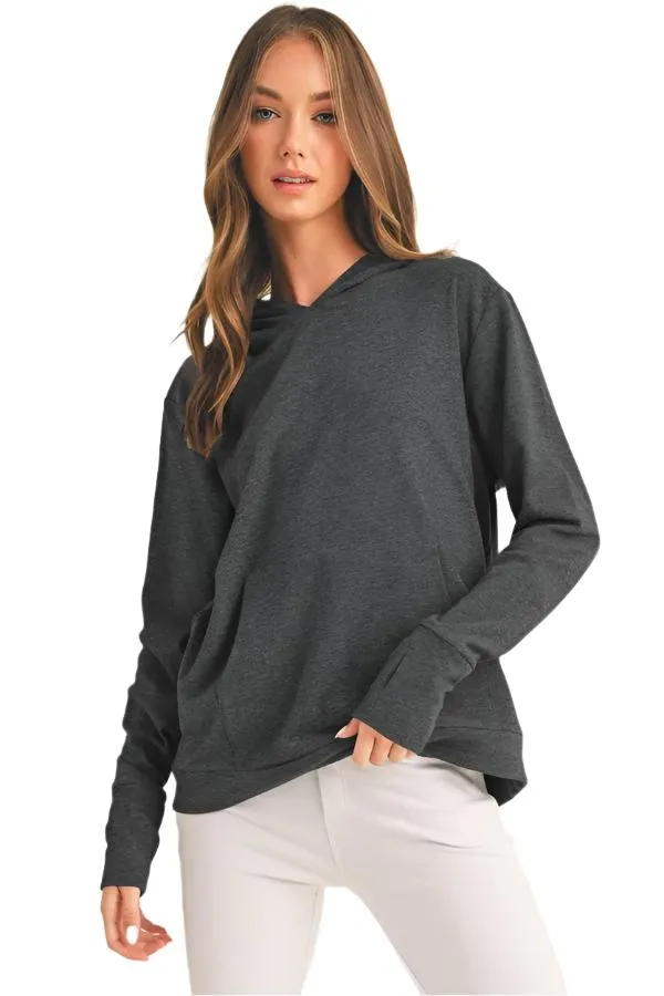 Women's Hoodie Ultra Soft Brushed Viscose from Bamboo Jacket with Thumb Holes